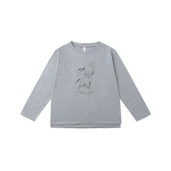 Raw Edge Long Sleeve Tee - Basketball