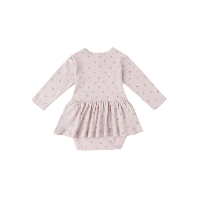 Pointelle Skirted Bodysuit - Lilac Ditsy