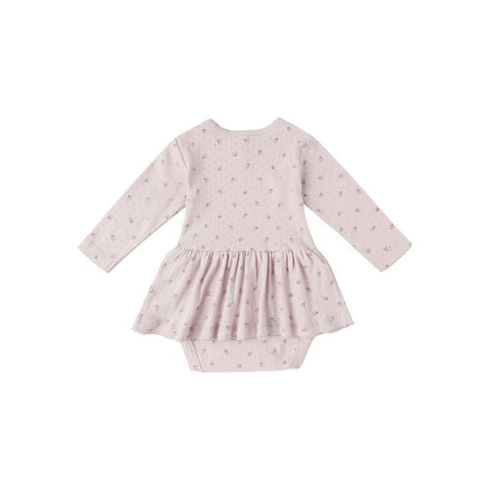 Pointelle Skirted Bodysuit - Lilac Ditsy