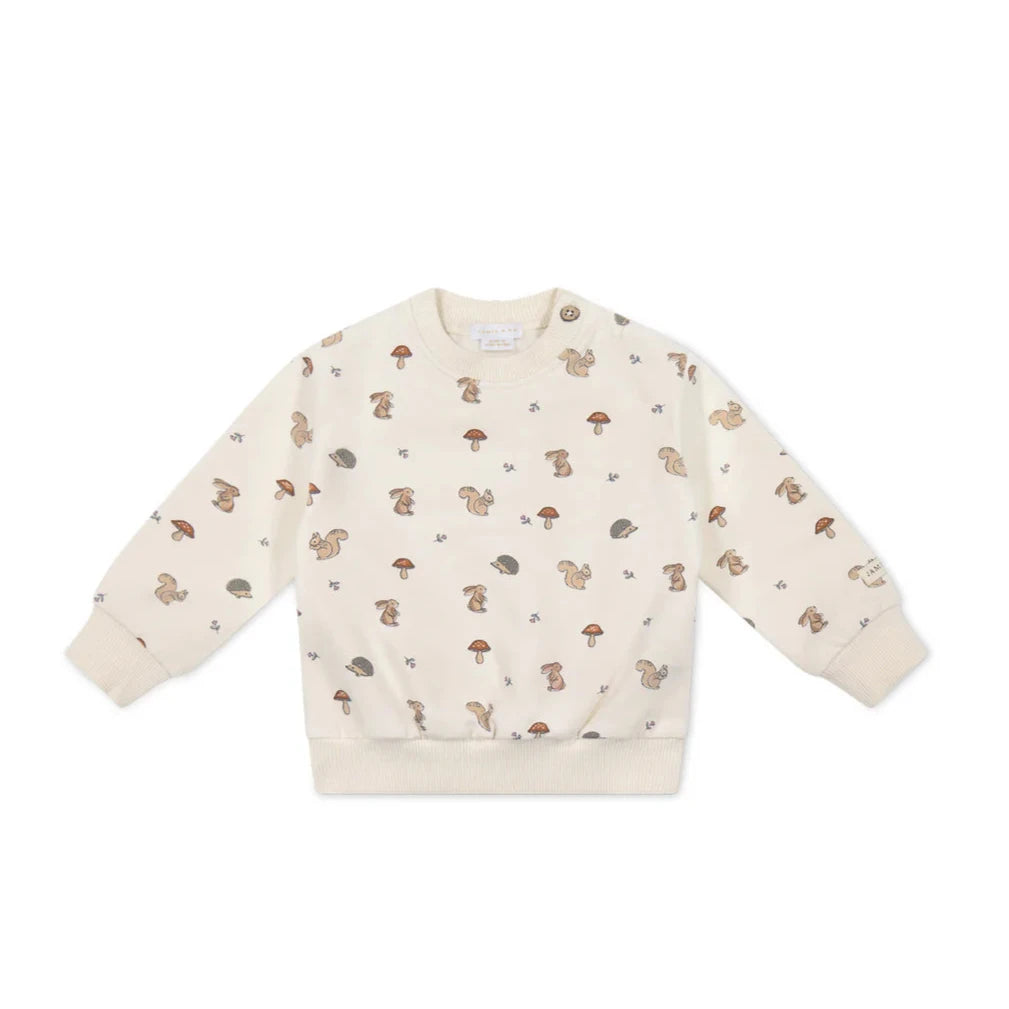 Organic Cotton Jalen Oversized Jumper - Woodland Friends