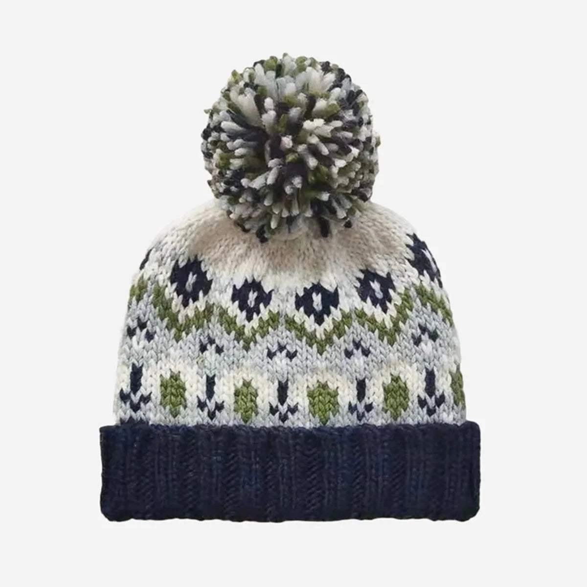 Fairisle Knit Hat - Navy