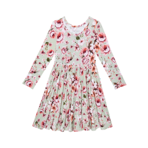 Millicent Long Sleeve Ruffled Twirl Dress