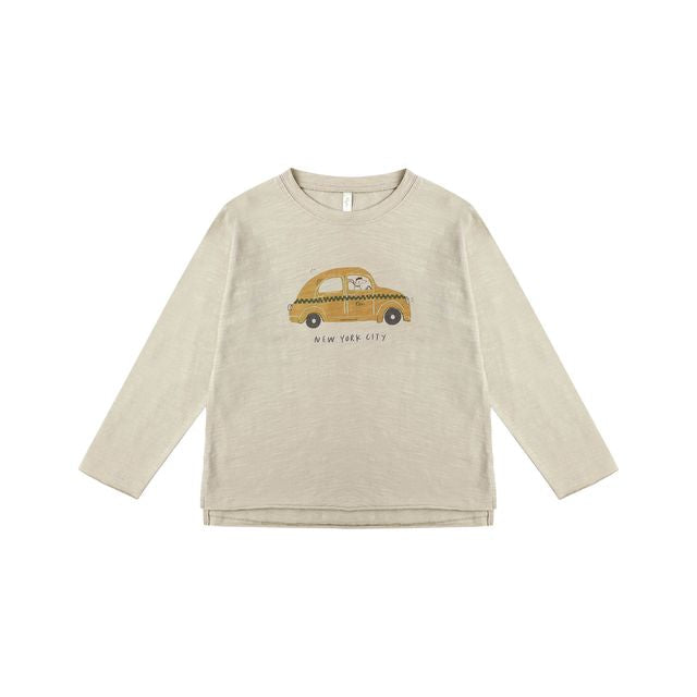 Raw Edge Long Sleeve Tee - Taxi