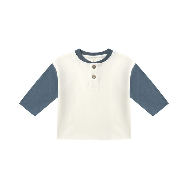 Long Sleeve Henley Tee - Ocean