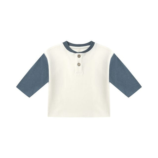 Long Sleeve Henley Tee - Ocean