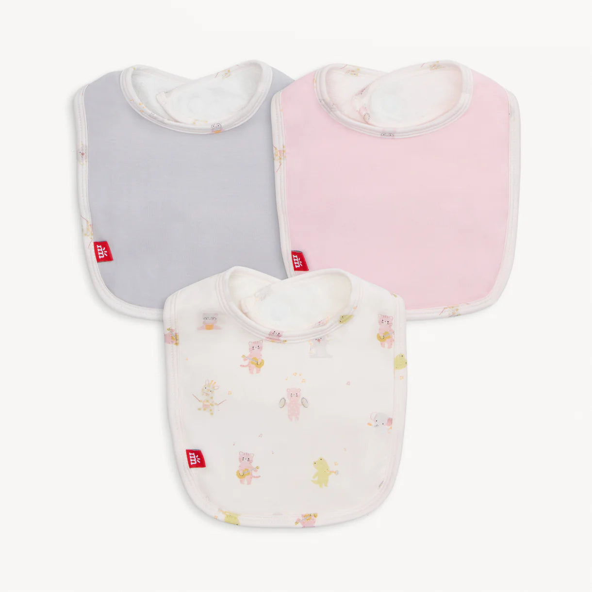 Baby Beats Pink Magnetic Bib 3-Pack