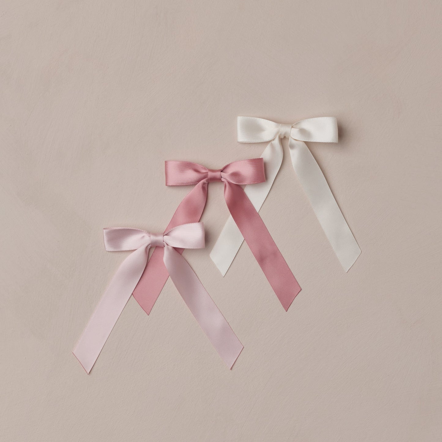 Satin Ribbon Bows - Ivory, Rose, Raspberry