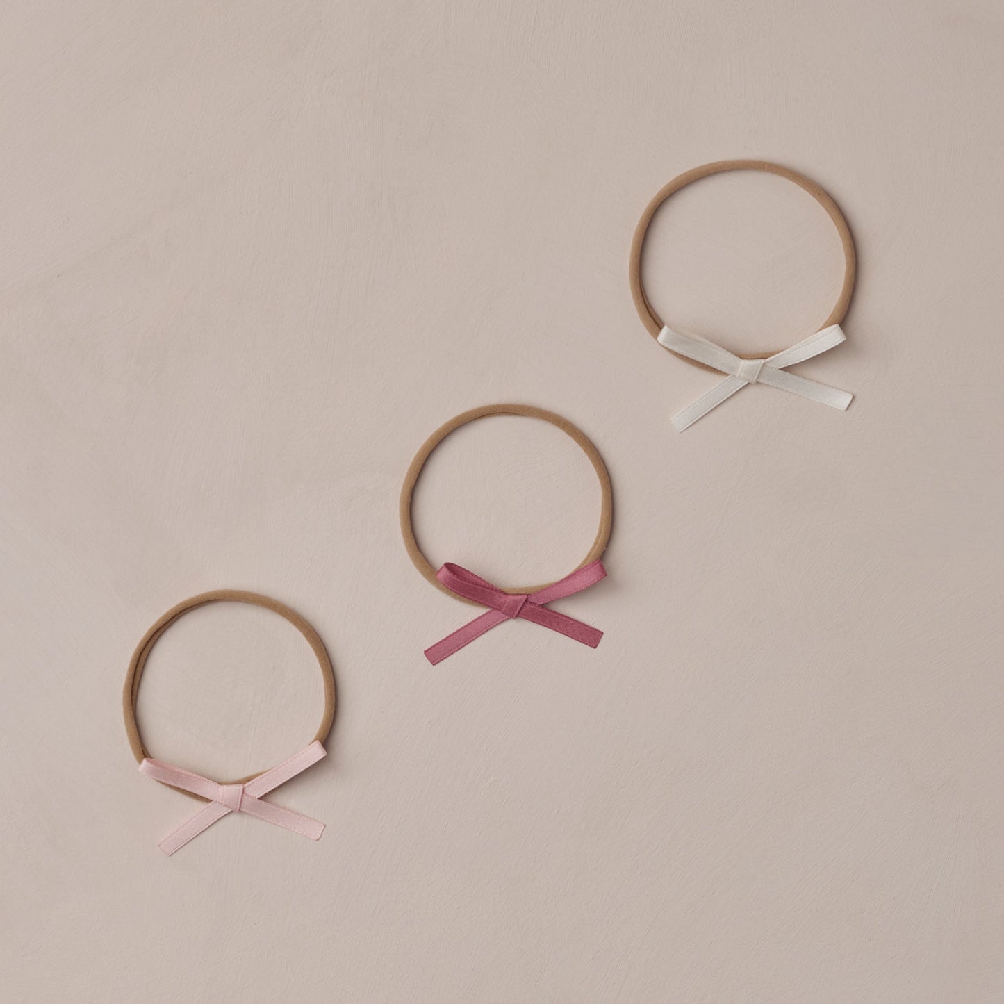 Baby Bow Headbands - Ivory, Rose, Raspberry