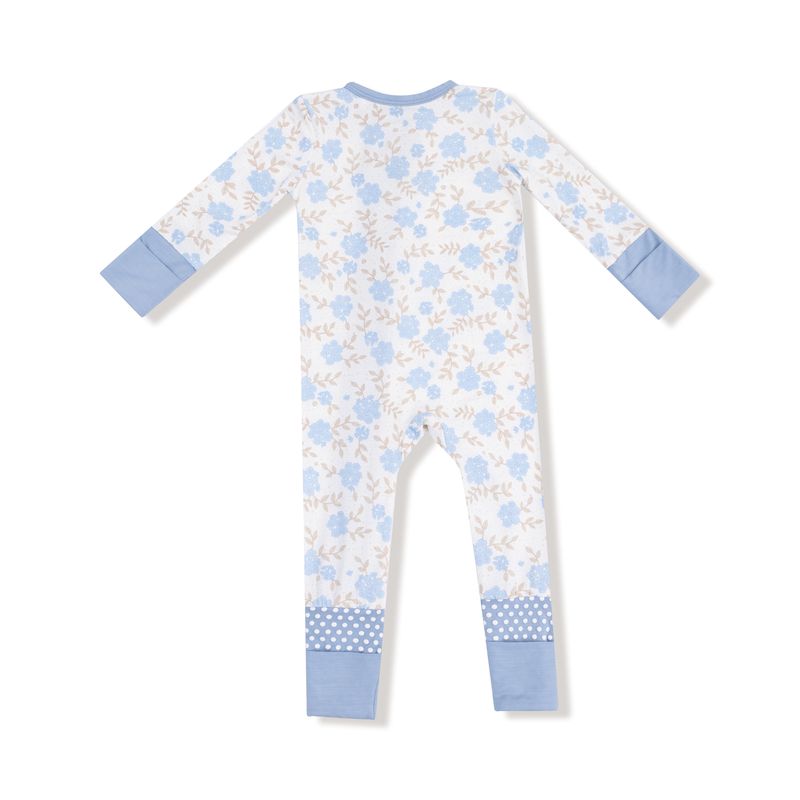 Baby Blue Floral 2-Way Zipper Romper