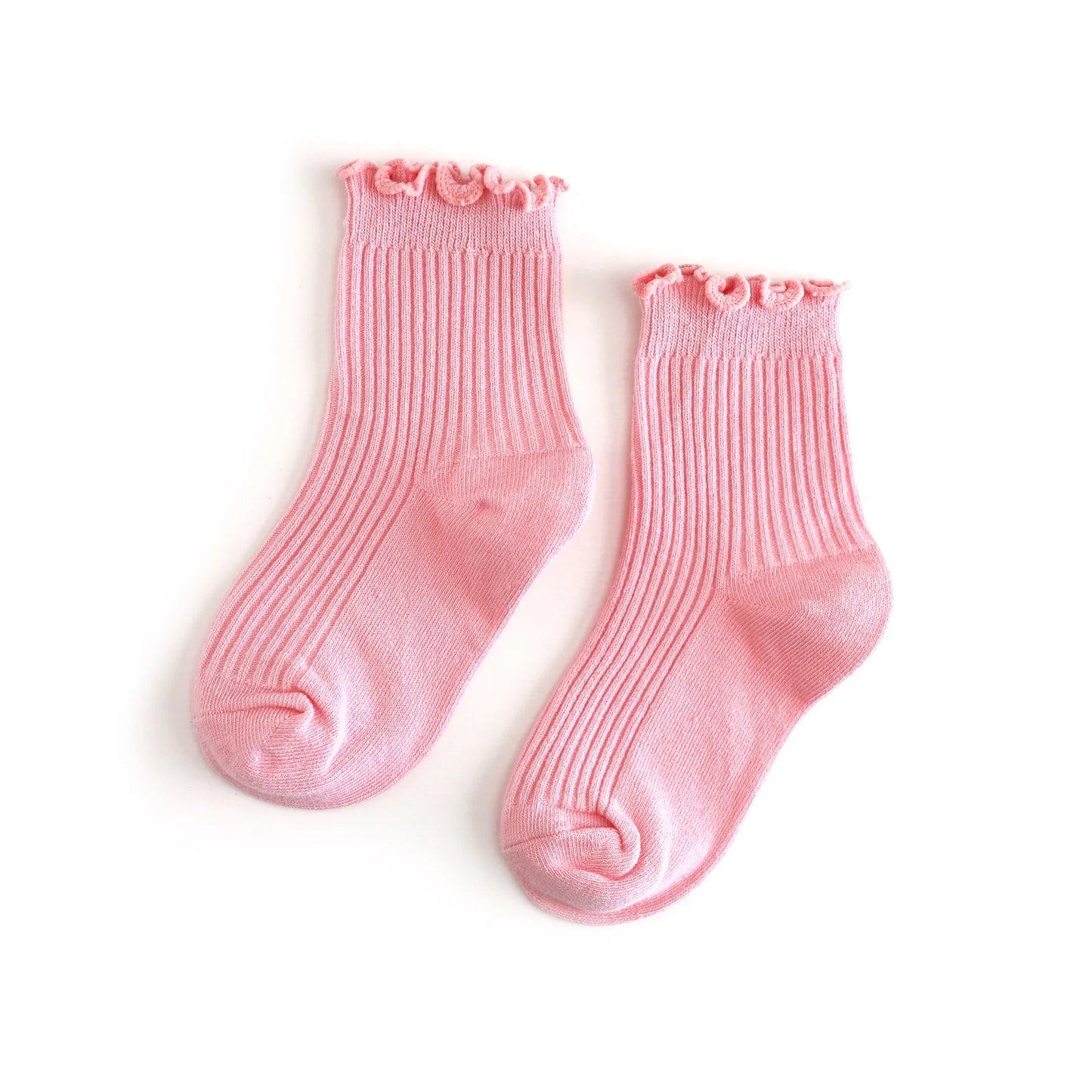 Blossom Ribbed Lettuce Trim Midi Socks