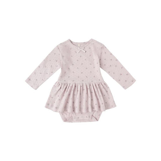 Pointelle Skirted Bodysuit - Lilac Ditsy