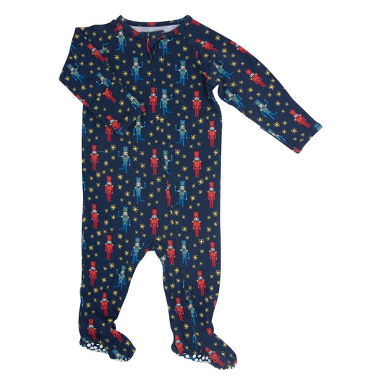 Nutcracker Zipper Footie -  Navy