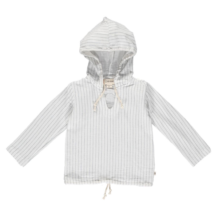 St. Ives Gauze Hooded Top - White Stripe