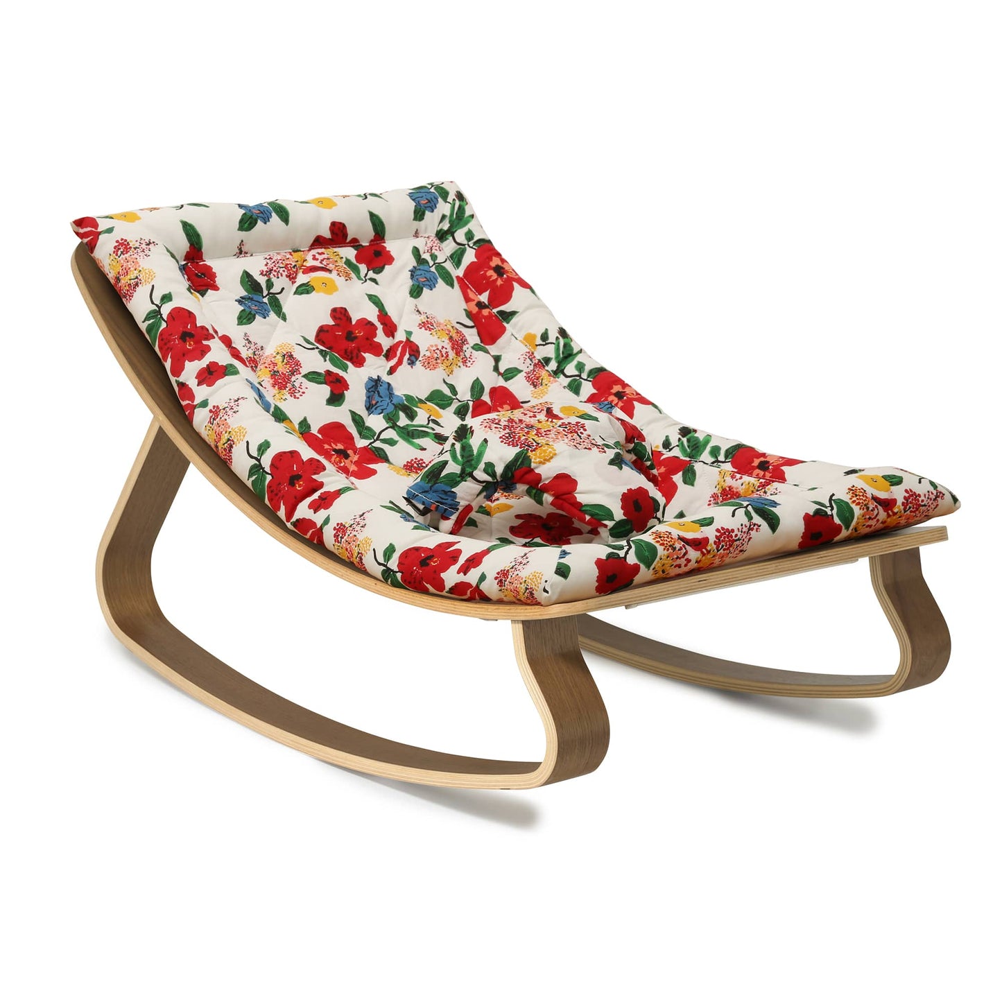 Baby Rocker LEVO Baby Rocker in Walnut with Hibiscus Cushion