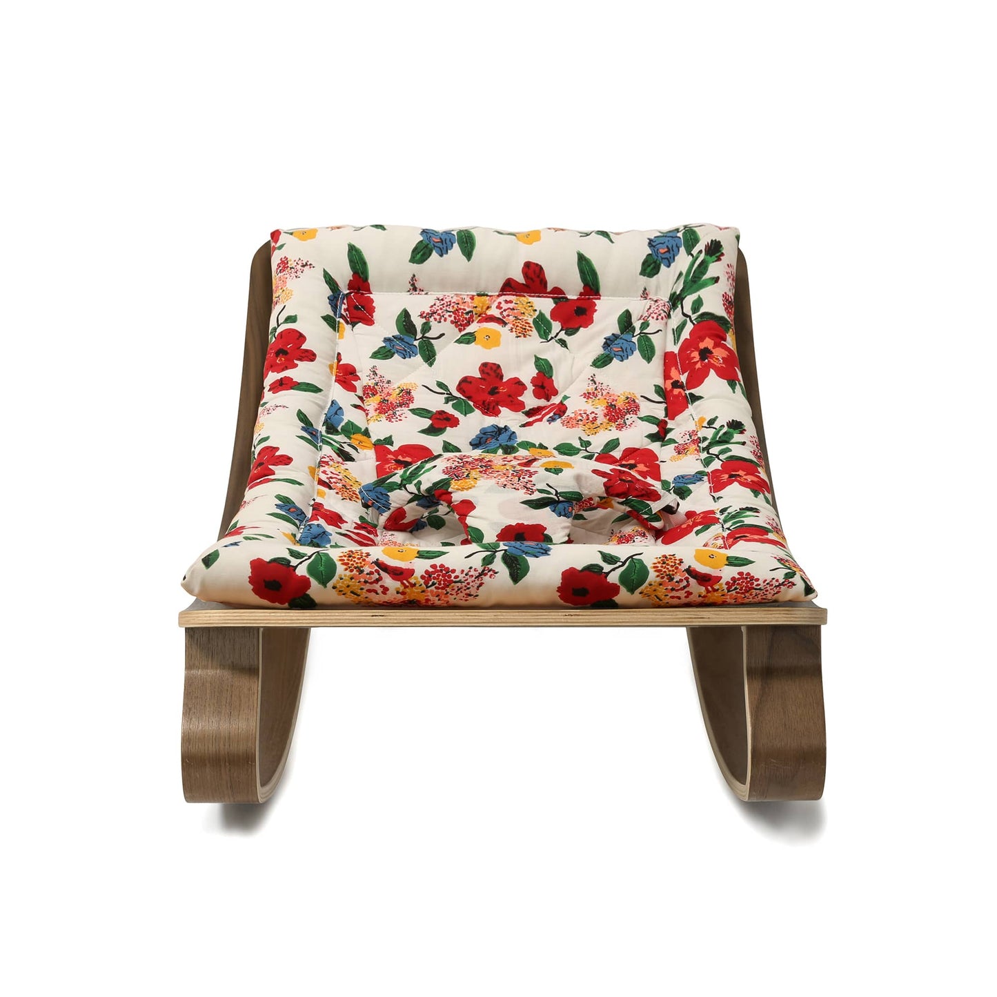 Baby Rocker LEVO Baby Rocker in Walnut with Hibiscus Cushion