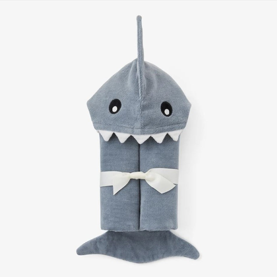 Slate Shark Hooded Baby Bath Wrap Towel