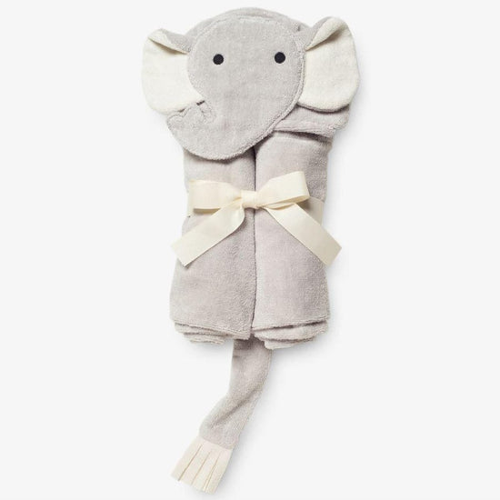 Elephant Hooded Baby Bath Wrap Towel - Gray