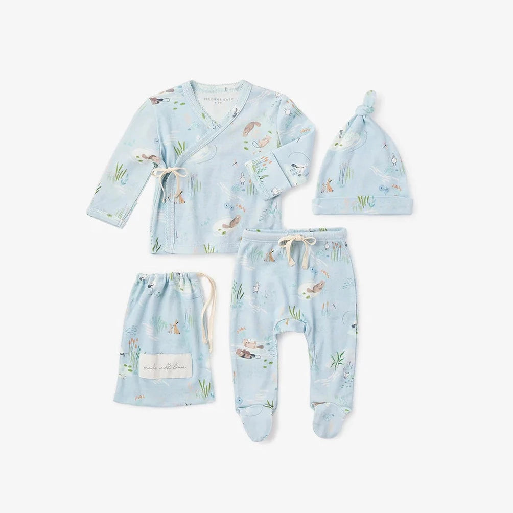 Otter Lake Organic Ribbed Cotton Layette Set