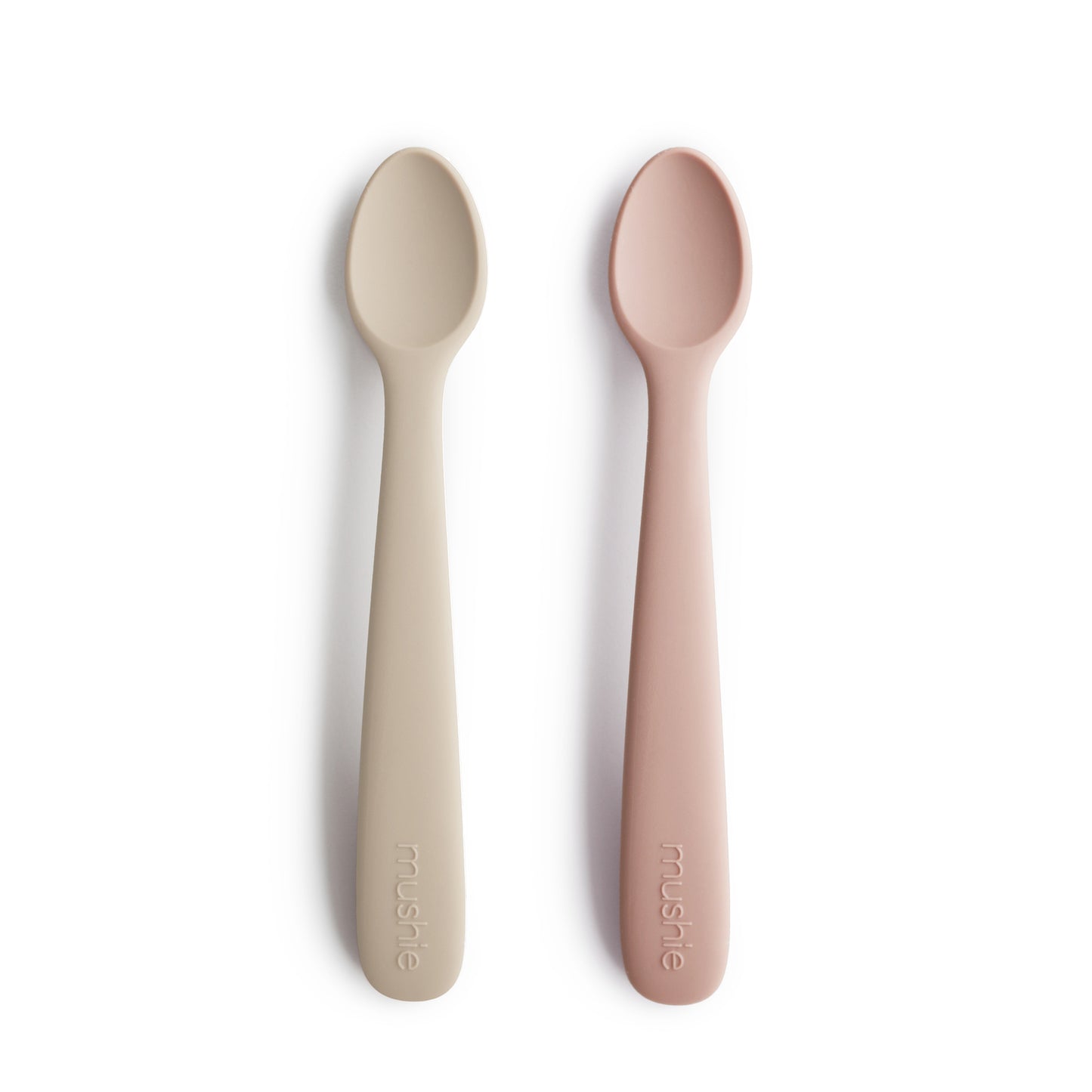 2-Pack Silicone Feeding Spoons - Blush & Shifting Sand