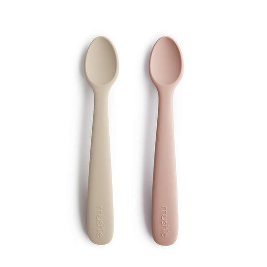 2-Pack Silicone Feeding Spoons - Blush & Shifting Sand