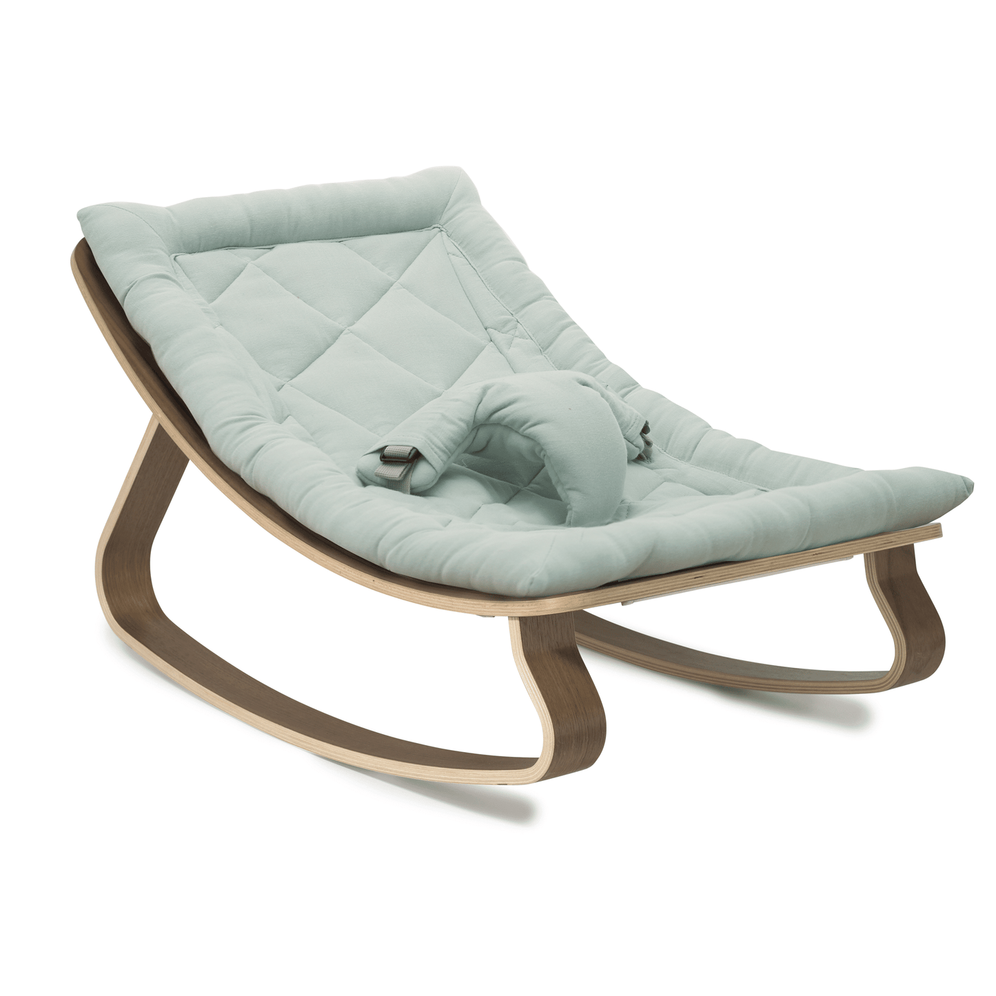 Baby Rocker LEVO in Walnut with Organic Farrow Cushion