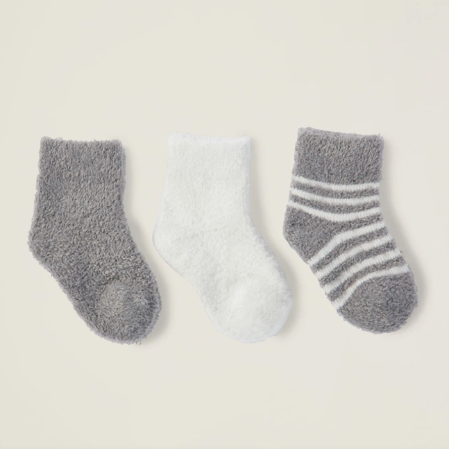 CozyChic Lite® Infant Sock Set - Pewter & Pearl