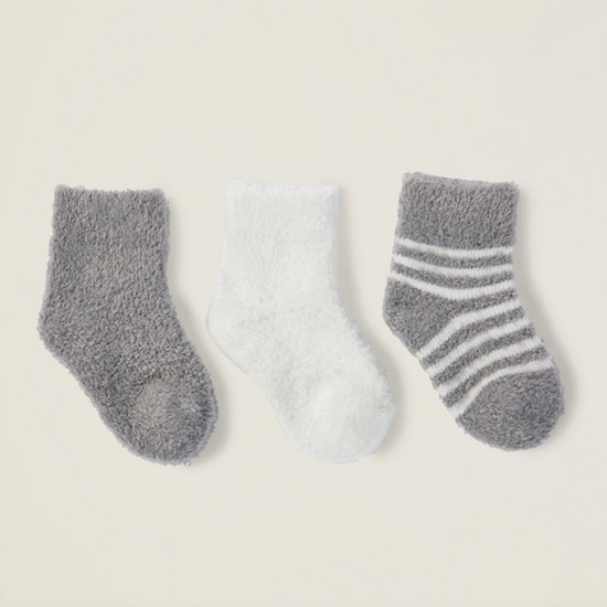 CozyChic Lite® Infant Sock Set - Pewter & Pearl