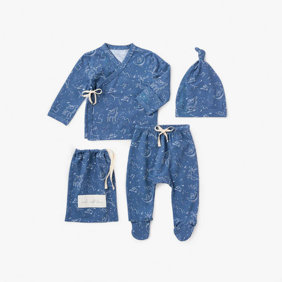 Magic Sky Organic Ribbed Cotton Layette Set