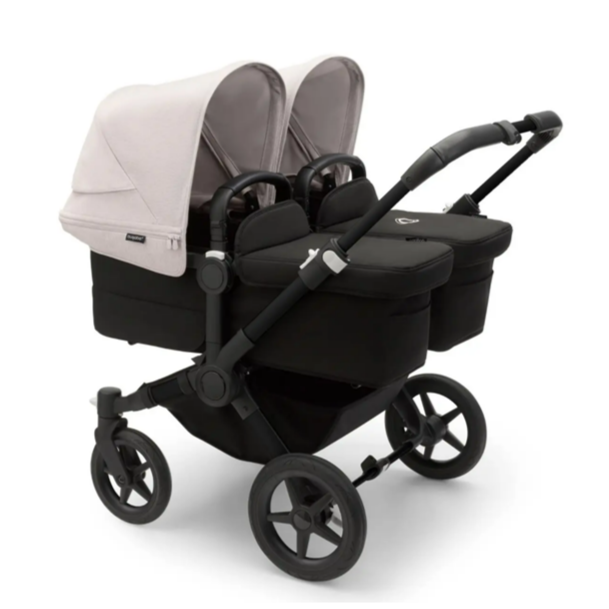 Donkey 5 Twin Stroller - Misty White & Black Frame