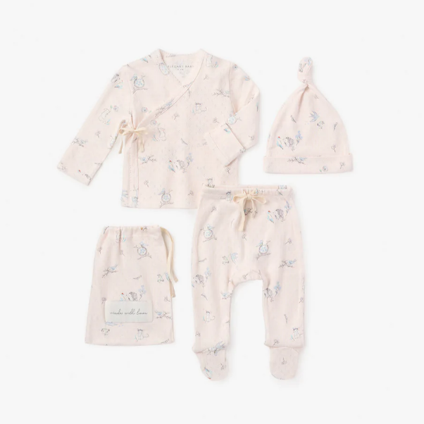 Meadow Mouse Organic Pointelle Cotton Layette Set