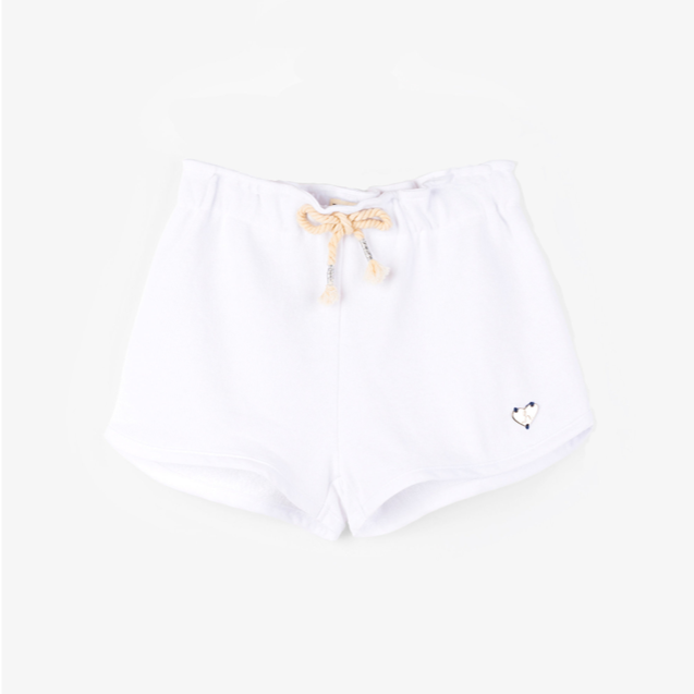 White French Terry Paper Bag Shorts