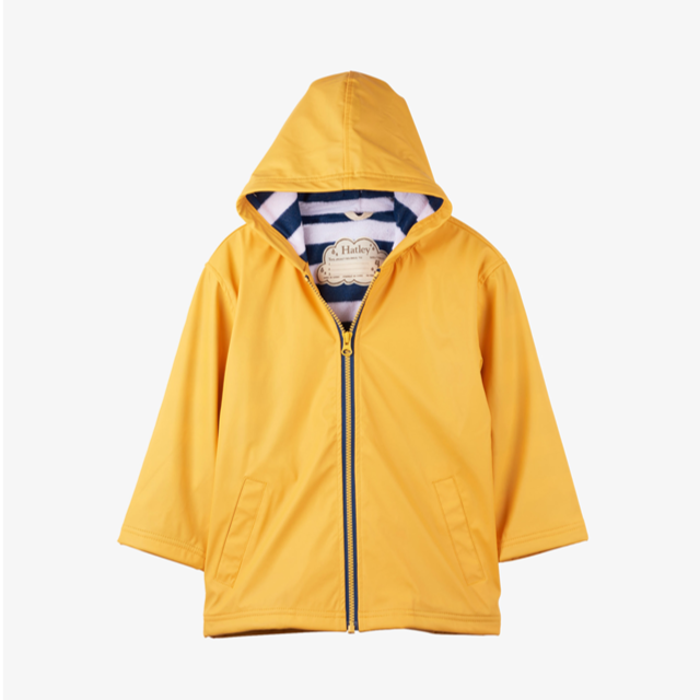 Yellow With Navy Stripe Lining Raincoat