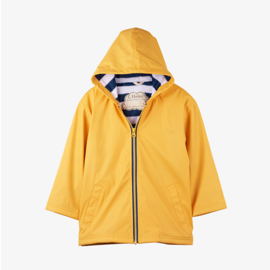 Yellow With Navy Stripe Lining Raincoat