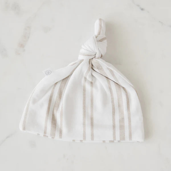 Taupe Stripe Stretchy Hat