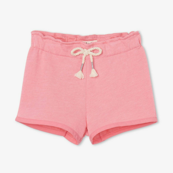 Light Pink French Terry Paper Bag Shorts