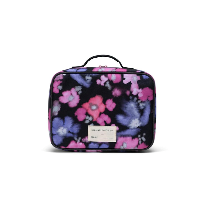 Pop Quiz Lunch Box - Blurry Floral/Black Crosshatch