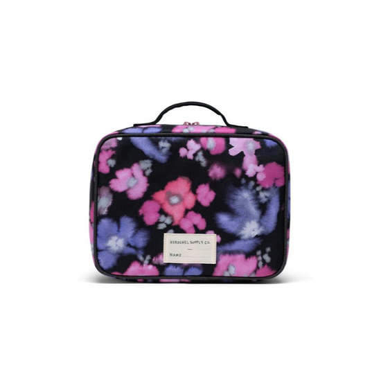 Pop Quiz Lunch Box - Blurry Floral/Black Crosshatch