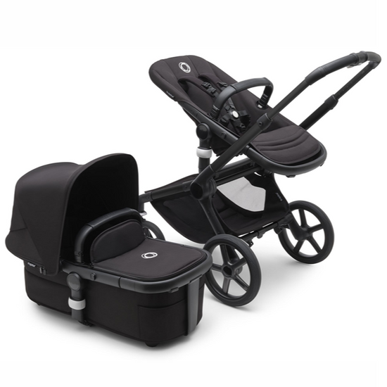 Fox 5 Stroller & Bassinet - Midnight Black, Midnight Black & Black Frame