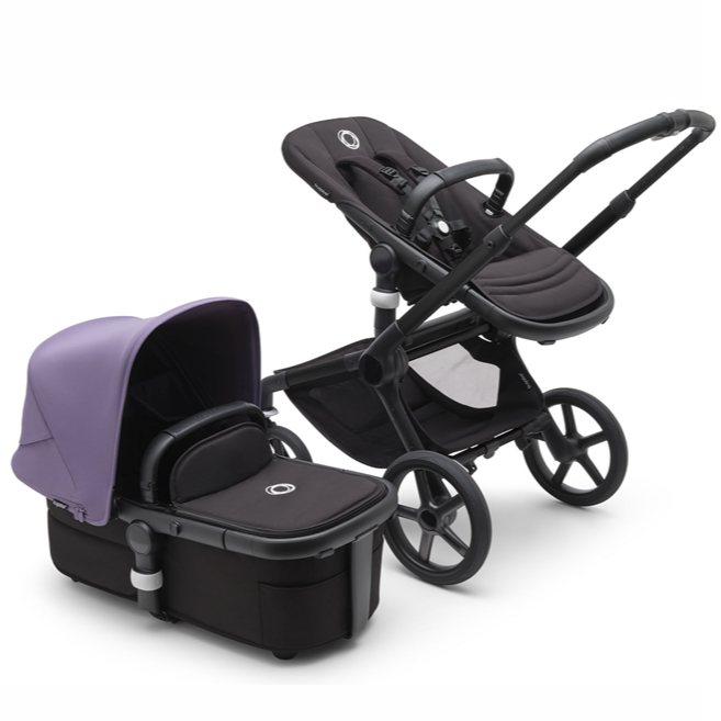 Fox 5 Stroller & Bassinet - Astro Purple, Midnight Black & Black Frame