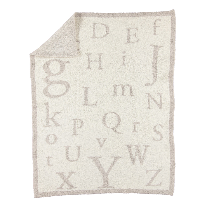 CozyChic ABC Blanket - Stone & Cream