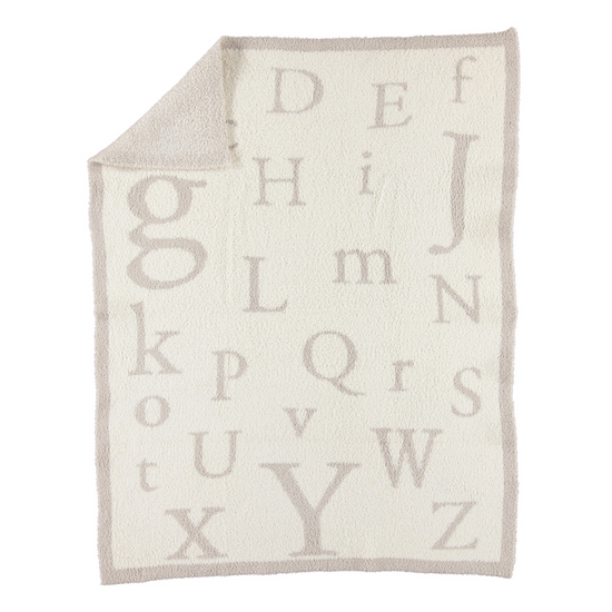 CozyChic ABC Blanket - Stone & Cream