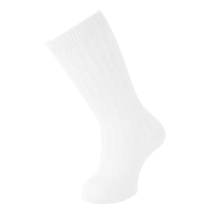 Ribbed Cotton Knee Socks - White